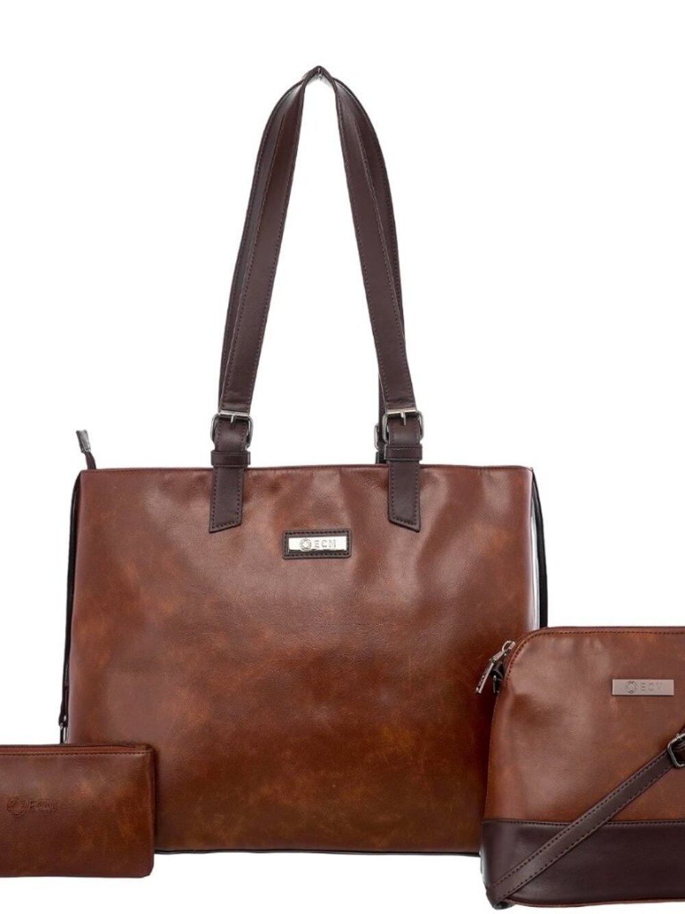 3pcs Vegan Tote Set for Women-Stylish Top Handle Laptop Bag Purse Sling Handbag